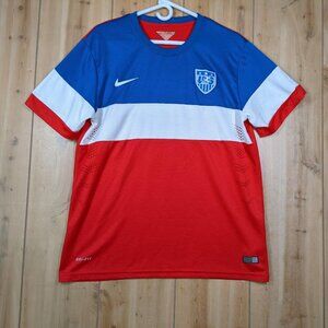 Nike Dri-Fit USA US 2014 Soccer Jersey USMNT Men's Sz Large World Cup Bomb Pop